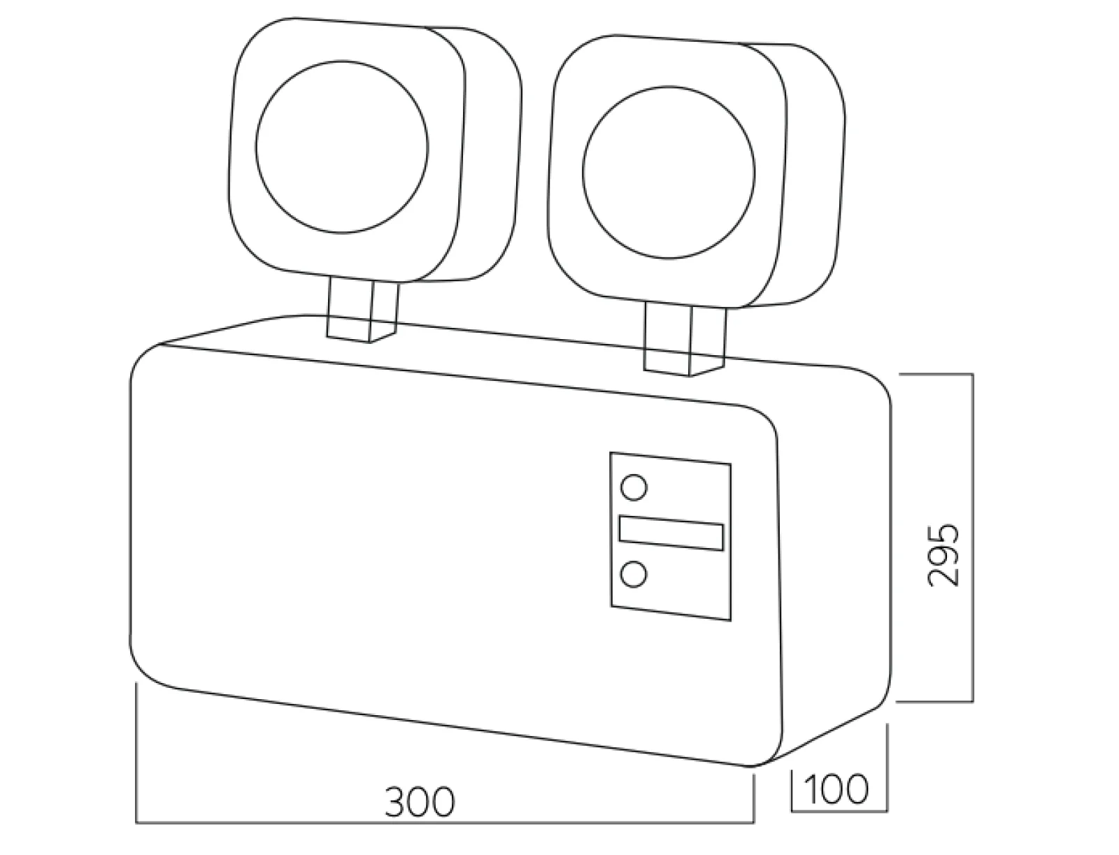 TWINLIGHT Emergency Lighting Luminaire technical drawing and housing dimensions