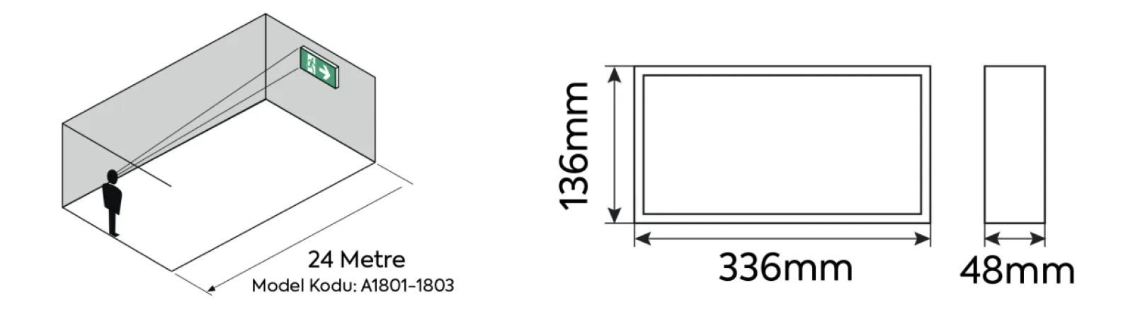 Z-LITE Emergency Lighting Luminaire technical drawing and housing dimensions