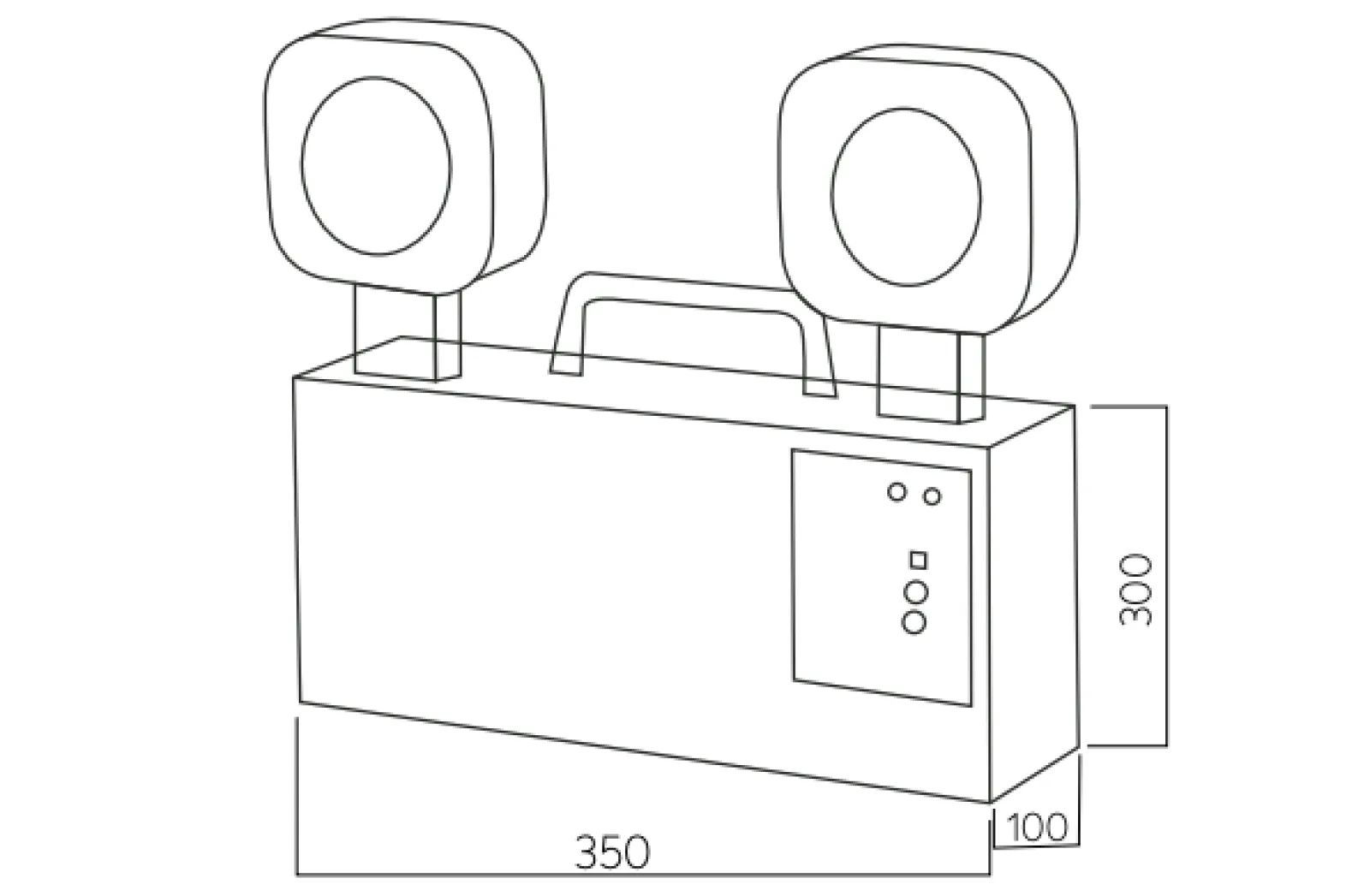 SAFELIGHT ECO Emergency Lighting Luminaire technical drawing and housing dimensions